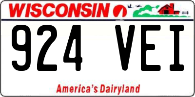WI license plate 924VEI
