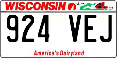WI license plate 924VEJ