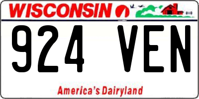WI license plate 924VEN