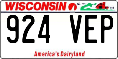 WI license plate 924VEP