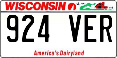 WI license plate 924VER