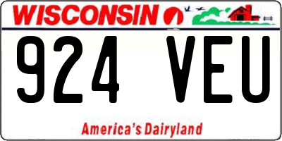 WI license plate 924VEU