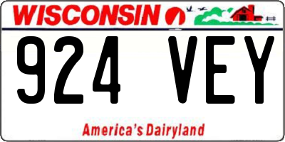WI license plate 924VEY