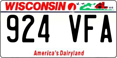 WI license plate 924VFA