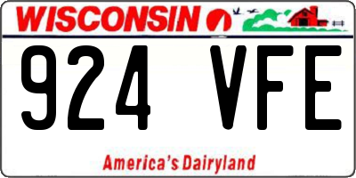 WI license plate 924VFE