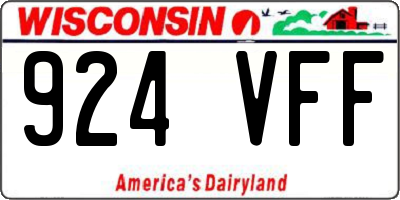 WI license plate 924VFF