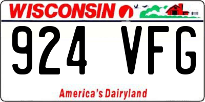 WI license plate 924VFG
