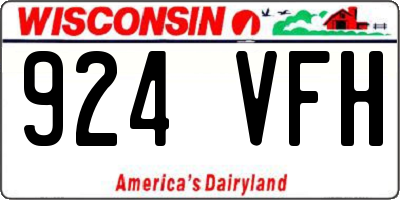 WI license plate 924VFH
