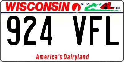 WI license plate 924VFL