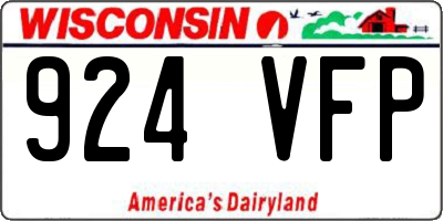 WI license plate 924VFP