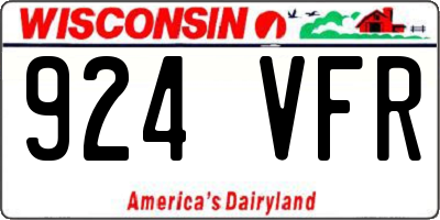 WI license plate 924VFR