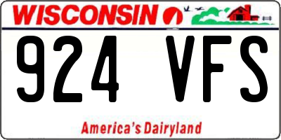 WI license plate 924VFS