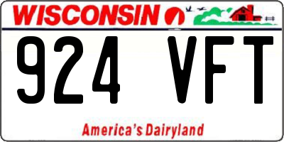 WI license plate 924VFT