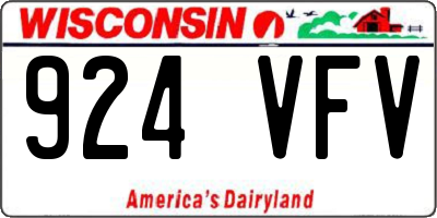 WI license plate 924VFV
