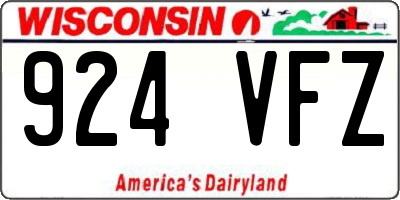 WI license plate 924VFZ