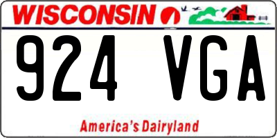 WI license plate 924VGA