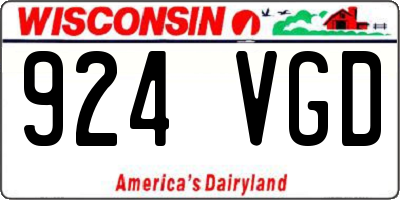 WI license plate 924VGD
