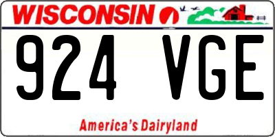 WI license plate 924VGE