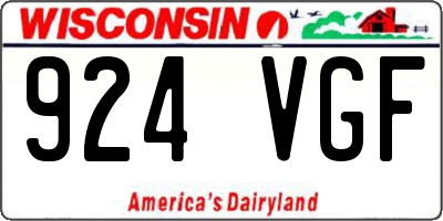 WI license plate 924VGF