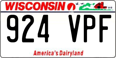 WI license plate 924VPF