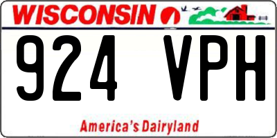 WI license plate 924VPH