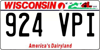WI license plate 924VPI