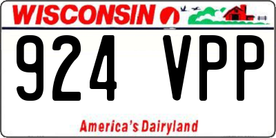 WI license plate 924VPP