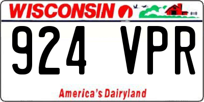 WI license plate 924VPR