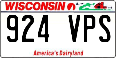 WI license plate 924VPS