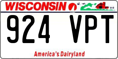 WI license plate 924VPT