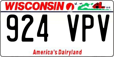 WI license plate 924VPV
