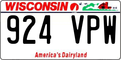 WI license plate 924VPW