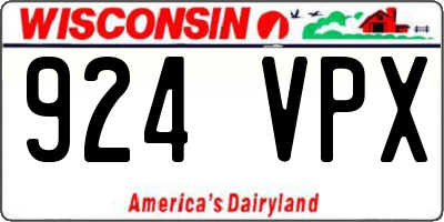WI license plate 924VPX