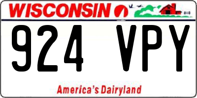 WI license plate 924VPY