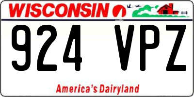 WI license plate 924VPZ