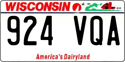 WI license plate 924VQA