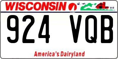 WI license plate 924VQB
