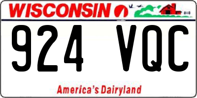 WI license plate 924VQC