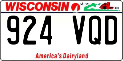 WI license plate 924VQD