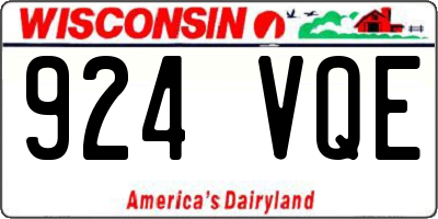 WI license plate 924VQE