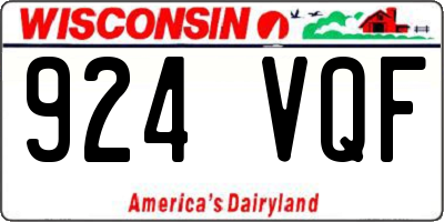 WI license plate 924VQF