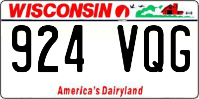 WI license plate 924VQG