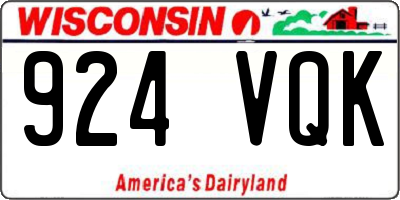 WI license plate 924VQK