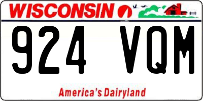 WI license plate 924VQM