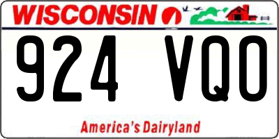 WI license plate 924VQO