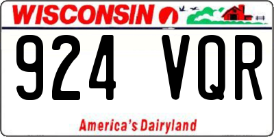 WI license plate 924VQR