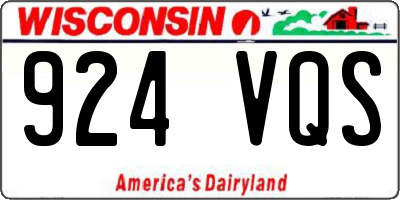 WI license plate 924VQS