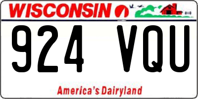 WI license plate 924VQU