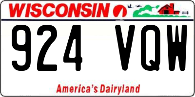 WI license plate 924VQW