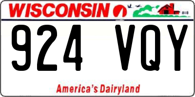 WI license plate 924VQY